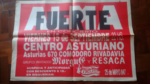 Almafuerte - Comodoro Rivadavia - Afiche Publicitario