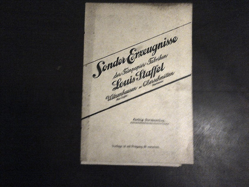 Catálogo De Papel Alemán Antiguo 1920s