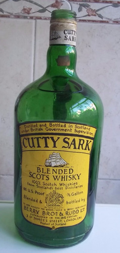 Whisky Cutty Sark 1/2 Galón Antigua Botella Botellón Vacío