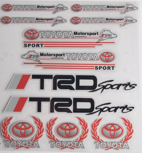 Kit Calcomanias Sticker Toyota Trd Performance Set 1