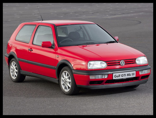 Volkswagen Golf Gti 1993 Cuadro Enmarcado 45 X 30cm