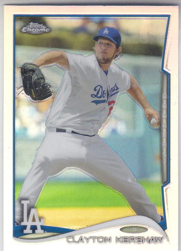 2014 Topps Chrome Refractor Clayton Kershaw P Dodgers