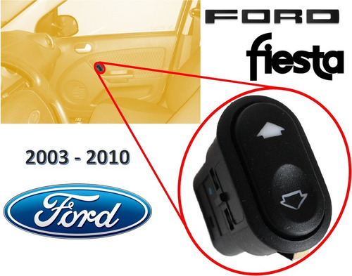 03-10 Ford Fiesta Control Vidrios Electricos Delantero Der.
