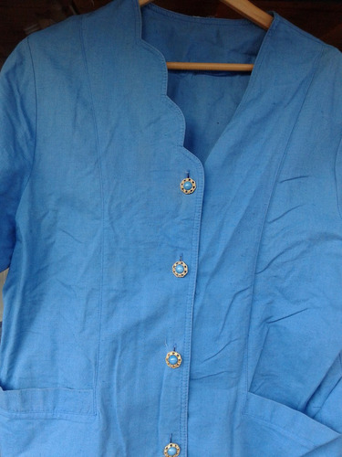 Saco De Gabardina Color Turquesa
