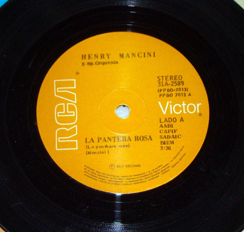 Henry Mancini La Pantera Rosa / La Posada Simple Promo Kktus