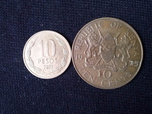 Moneda Kenia 10 Cents Bronce 1975 (c46)