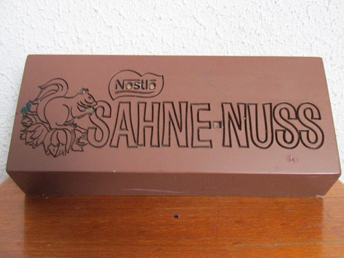 Antiguo Letrero Publicitario Chocolate Sahne-nuss Años 80