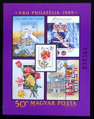 Hungría Flores Aves, Bloque Sc. 3204 Pro Filat 89 Mint L8587