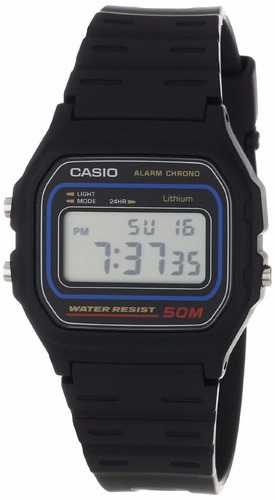 Relógio Casio W-59-1vq 1 Alarme Cronômetro Wr-50 Metros P