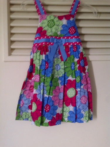 Bellos Vestido Para Niñas Floreado Multicolor Talla 4