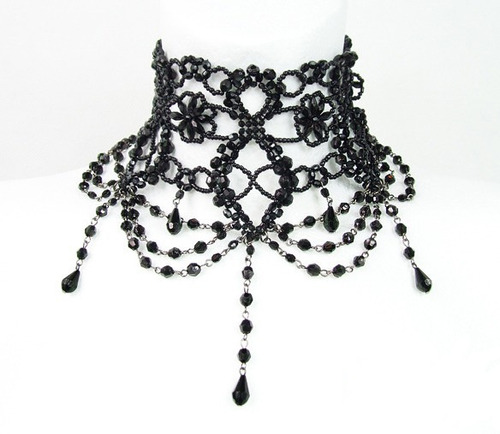 Gargantilla Collar Cuentas Victoriano Elegante Goticogotham