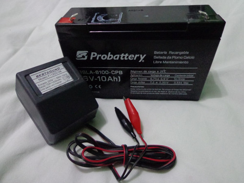 Imagen 2 de 3 de Bateria Gel 6v 10ah Ó 12v 7ah + Cargador Para Autos Niños
