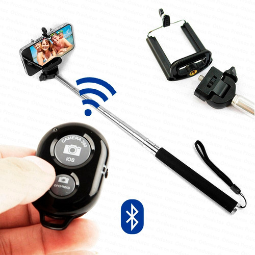 Pau Bastão Selfie Monopod + Controle Bluetooth Para Celular