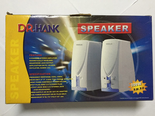 Caixa De Som Dr Hank 2 Canais 200 W Pmpo Speaker Dc Plug C