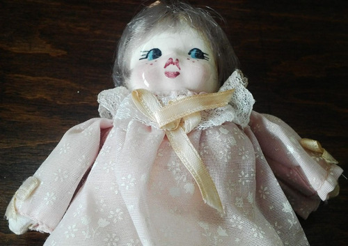 Antigua Muñeca, Cabeza De Porcelana Década50 Fina, Importada