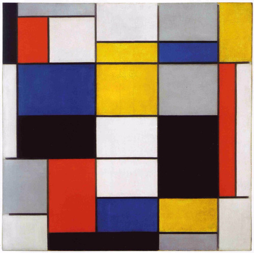 Lienzo Tela Composición A Piet Mondrian Arte Abstracto 80x80