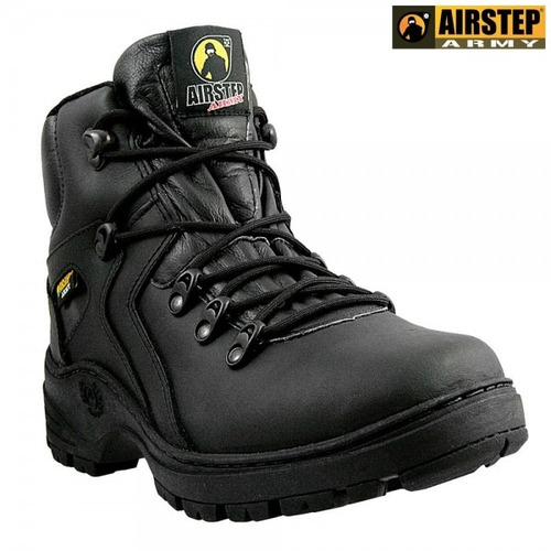 Bota Airstep Short Barrel Black 8820 Em Couro C/nota