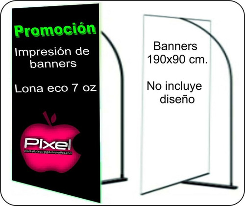 Banner 90x190 + Portabanner Gigantografias Ploteos Pixel