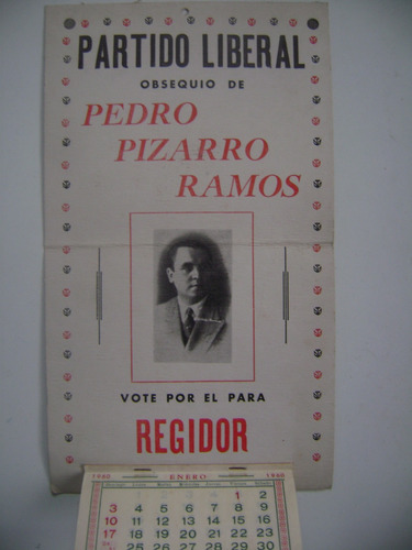 Calendario Antiguo-propaganda Electoral ( 1960)