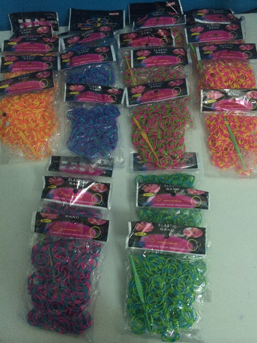 Rainbow Loom Pulseira Borracha Kit 2600 Elásticos Dual Color