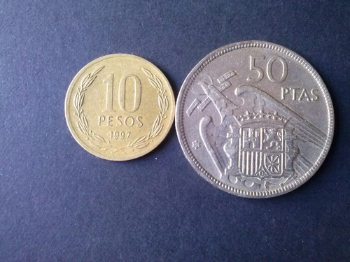 Moneda España 50 Pesetas 1957 60 Níquel Escaso (c45)