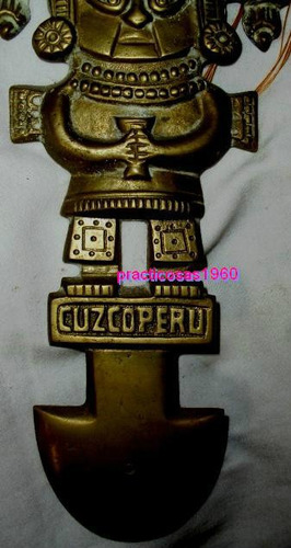 Antiguo Cuchillo Bronce Sacrificio Peru- Adorno Pared