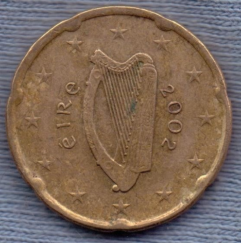 Imagen 1 de 2 de Irlanda 20 Cent Euro 2002 * Arpa *