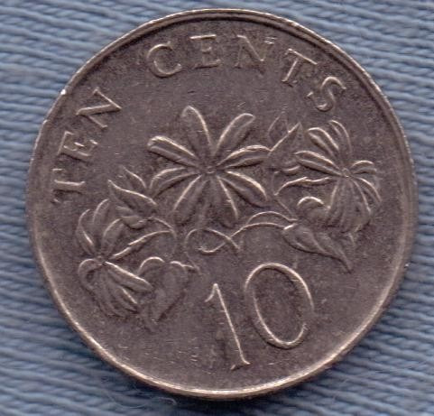 Singapur 10 Cents 1990 * Flores *