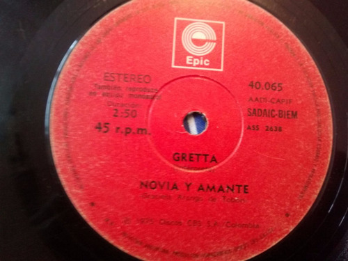 Vinilo Single De Gretta - Novia Y Amante ( R108
