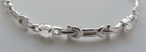 Pulseira De Prata 925 Com Garantia E Topázio Natural 9428.