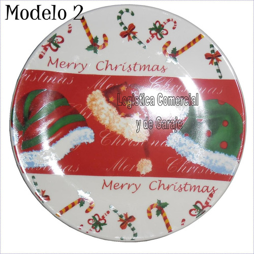 Platos Navideños 21cm Santa Nieve Trineo Gorro Navidad