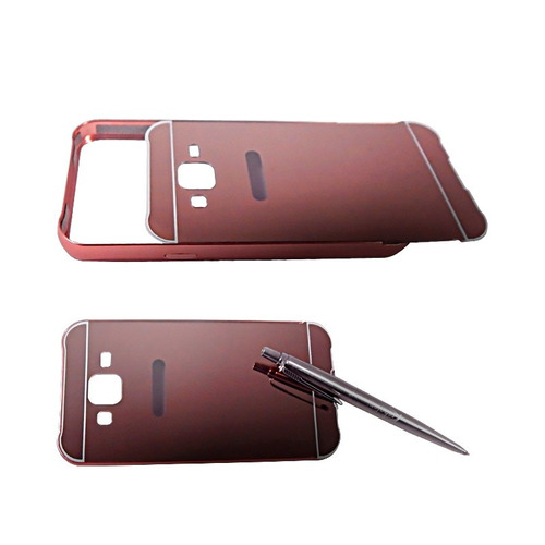 Samsung Galaxy J5 Funda Bumper Con Tapa Tipo Espejo Rosa