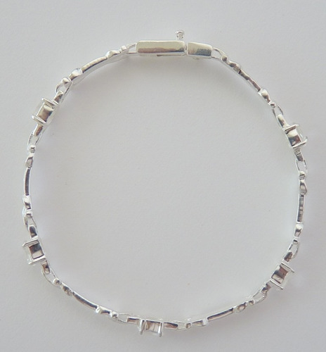 Pulseira De Prata 925 Com Garantia E Topázio Natural 9428.