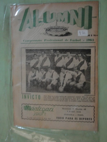 Revista Alumni 982 Equipo De River Plate 1963