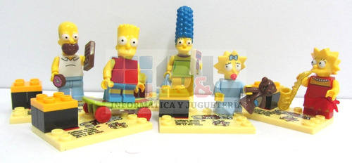Simpsons X6 Figuras Bart Homero Lisa Marge Maggie Y Flanders