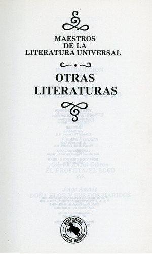 Maestros De La Literatura Universal. Otras Literaturas.