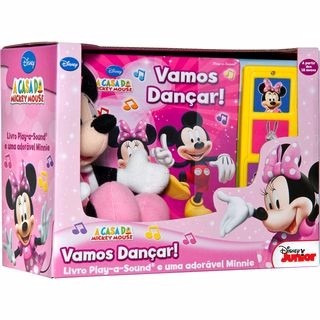 Pelucia Disney + Livro Musical -  Vamos Dançar Com A Minie