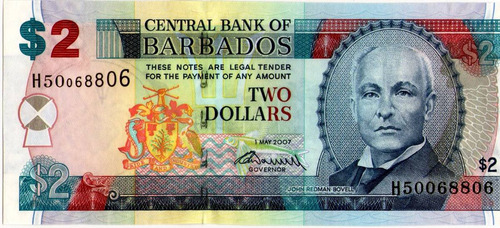 Barbados - 2 Dolares 2007 -