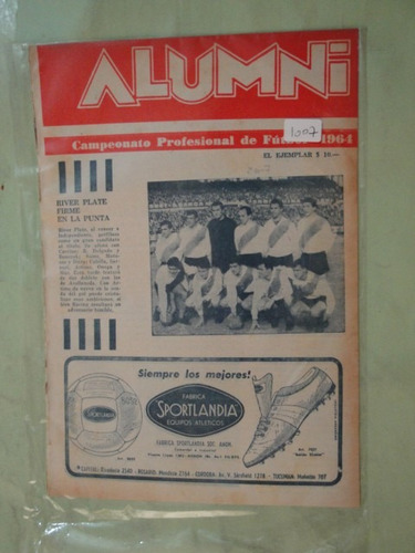 Revista Alumni 1007 Equipo De River Plate 1964