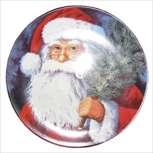 Platos Navideños 21cm Santa Nieve Trineo Gorro Navidad