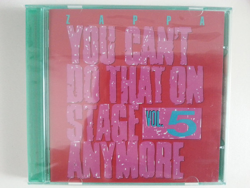 Cd Frank Zappa You Can't Do That On Stage Anymore Vol 5