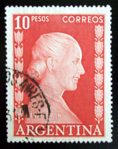 Argentina, Sello Gj 1020 Eva Perón 10p Usado L5801