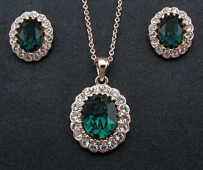 Juego Set Collar + Aretes Nuevo Importado Con Estuche