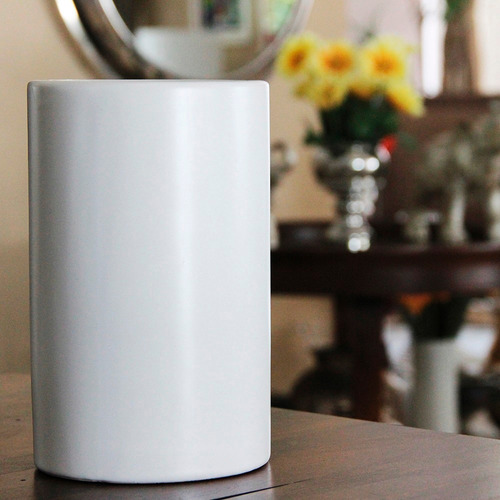 Imagem 4 de 5 de Vaso Em Cerâmica Branco Fosco Home - Bu100