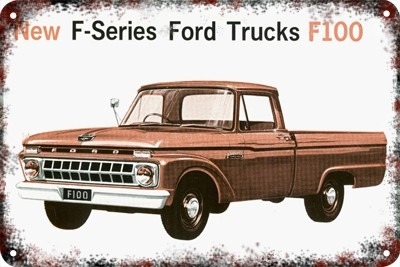 Poster Carteles Antiguos Chapa  60x40cm Ford F-100 Au-100