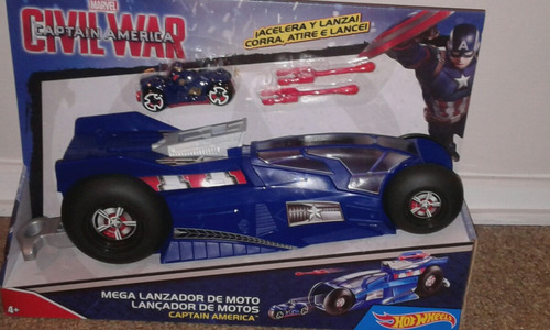 Capitán América Mega Lanzador De Motos Hot Wheels