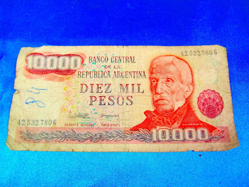 El Arcon Billete Argentino Decreto Ley  10000 Pesos 38501