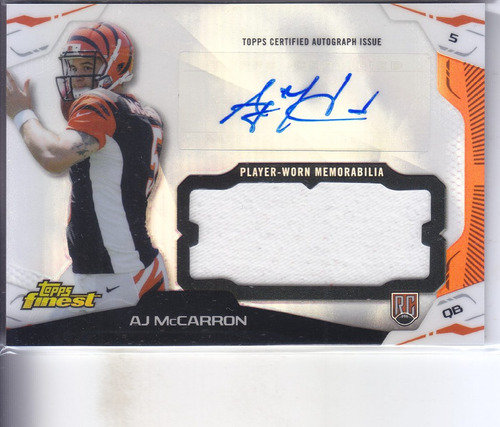 2014 Finest Refract Jersey Autografo Rc Aj Mccarron Alabama