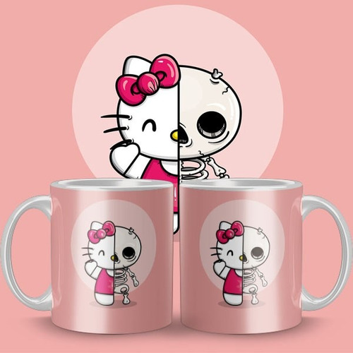 Caneca De Cerâmica Personalizada Hello Kitty Caveira