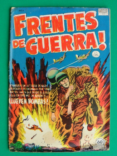 1952 Frentes De Guerra #4 Comic Mexicano Editorial La Prensa